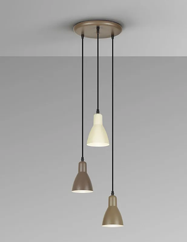 Afra Lámpara Plafón 3 Luces Marrón Crema Schuller Premium