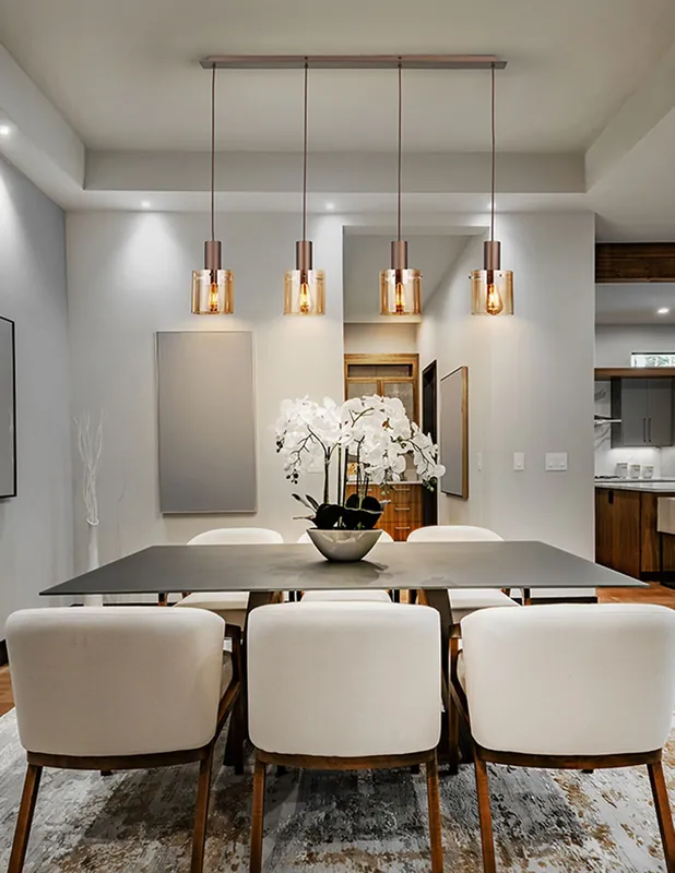 Venize Lámpara Lineal 4 Luces Cobre Ambar Schuller Promoción Exclusiva
