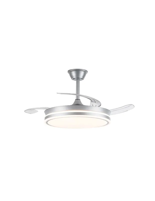 Ventilador Led 106cm Plata Luz Regulable Disponible Ahora
