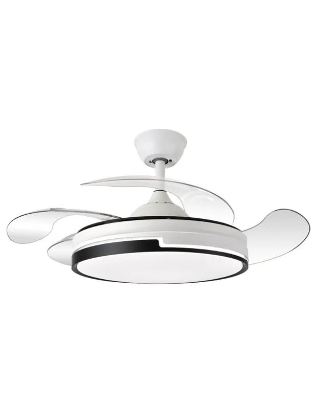 Novedad Ventilador Retráctil Blanco/Negro