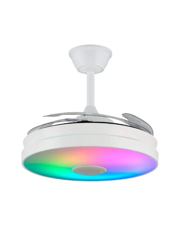 Ventilador de Techo Blanco Bluetooth RGB Certificado