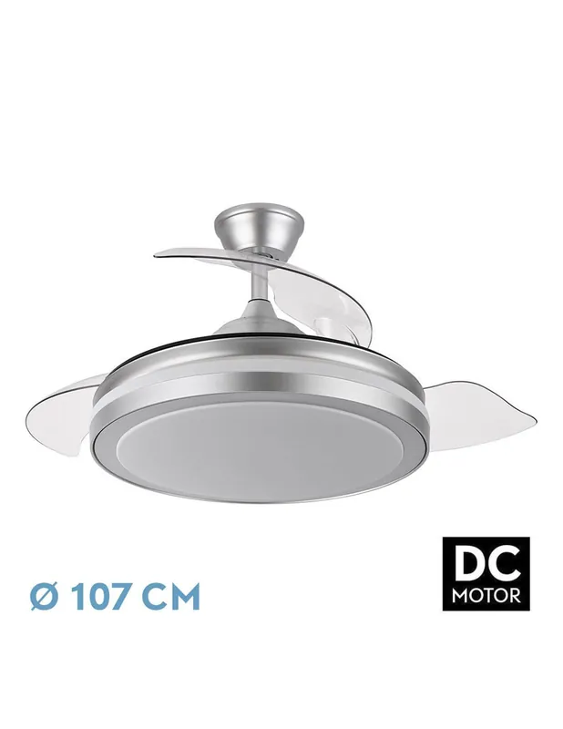 Ventilador Alto Rendimiento Retráctil Plata Máxima Calidad
