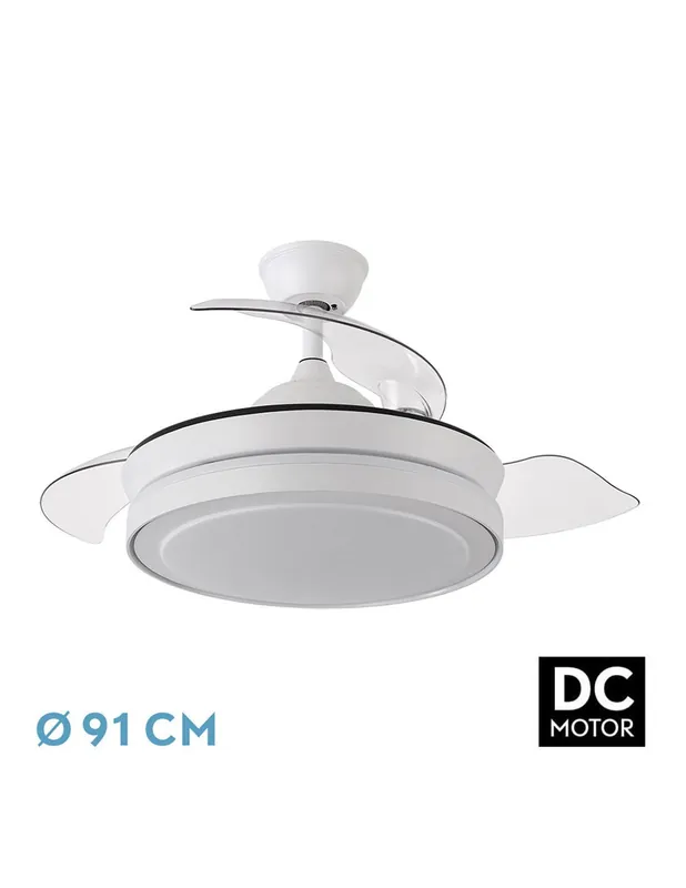 Ventilador Alto Rendimiento Retráctil Blanco 91cm A Buen Precio