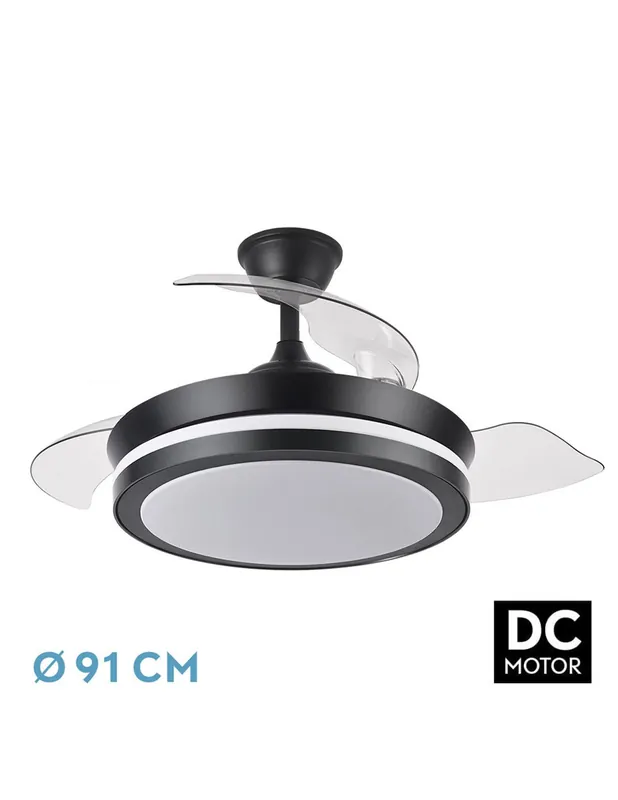 Ventilador Alto Rendimiento Retráctil Negro 91cm Promoción Exclusiva