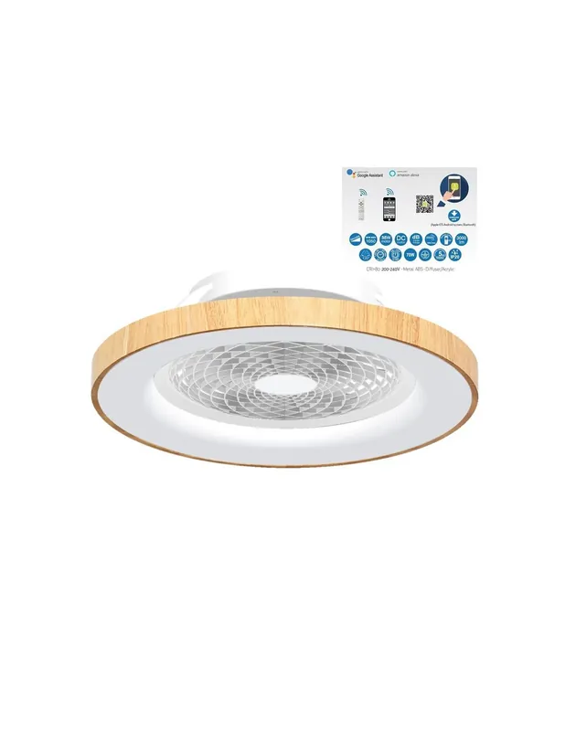 Oferta Especial Ventilador Tibet Madera con Mando y compatible con Google y Alexa