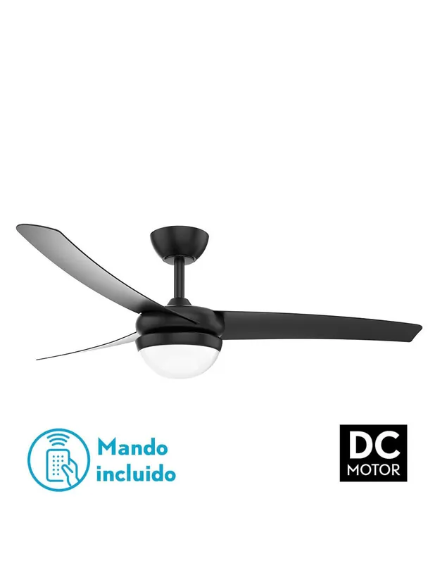 Kusi Ventilador Fabrilamp Negro Novedad