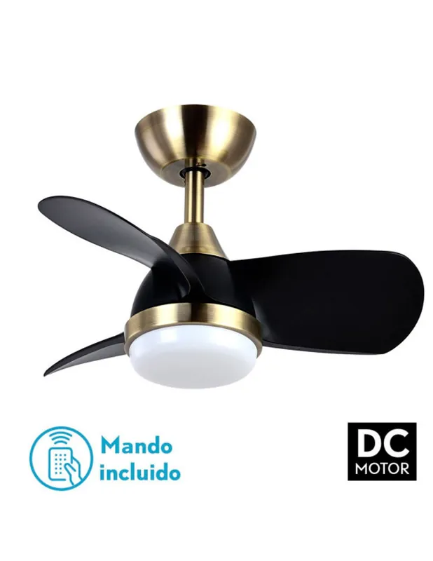 Oferta De Temporada Pirdo Fabrilamp Ventilador Negro Oro