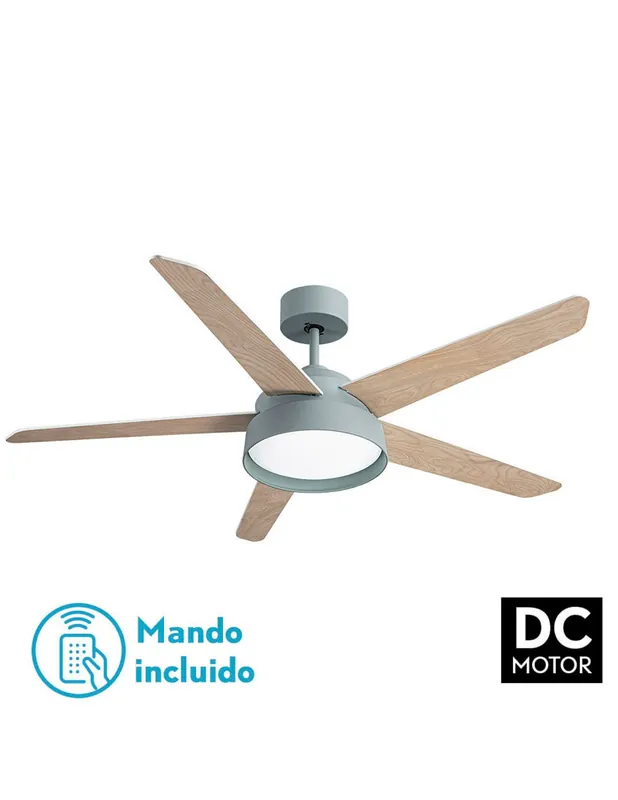 No Te Lo Pierdas Fabrilamp Ventilador Verde Aspas Blanco Haya