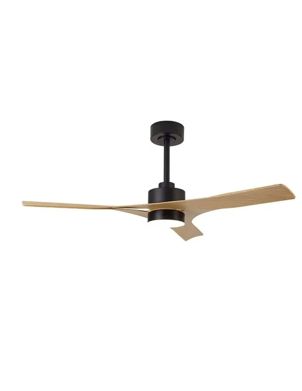 Artesanal Thai de Mantra Ventilador de Techo Negro-Madera