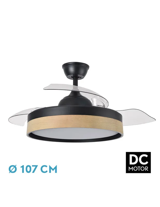 Oferta Iglú Ventilador de Techo Negro y Haya