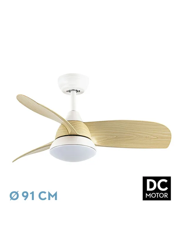 Atomo Ventilador DC Blanco Haya Más Vendido