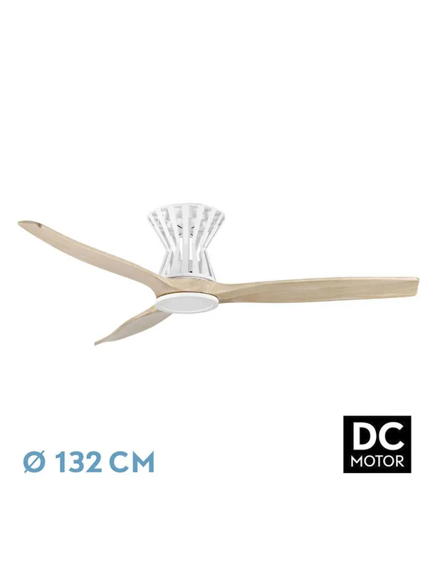 Baltir Ventilador de Techo Blanco y Haya 132 CM Precio Económico