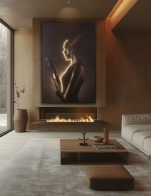 Artesanal Silueta Cuadro Luz Led Schuller