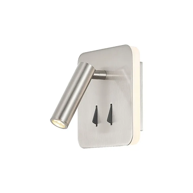 Rebajas APLIQUE CAYMAN CUADRADO NIQUEL  LECTOR LED 3W+6W 3000K