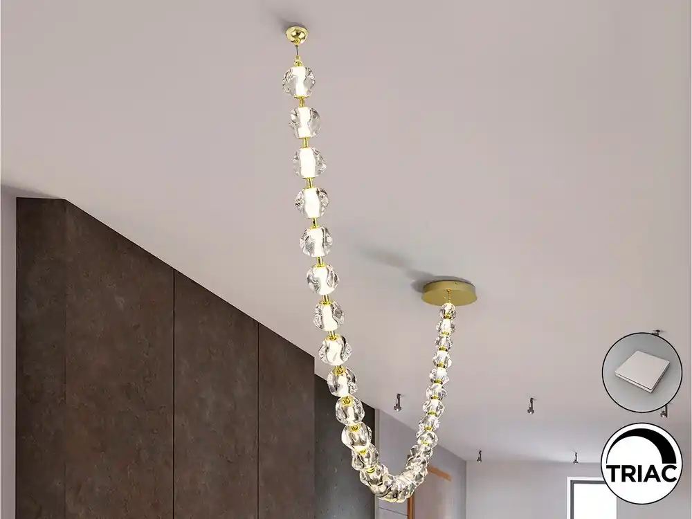 ZARIA II LAMPARA 29L ORO TRANSPARENTE DIMABLE Últimas Unidades