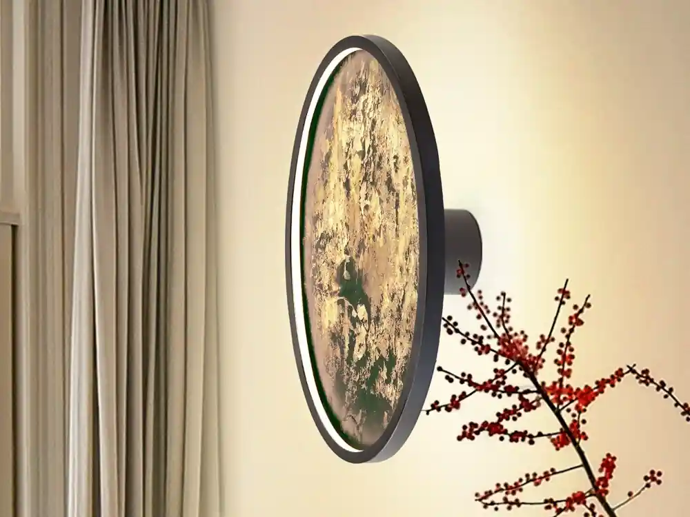STONE APLIQUE/PLAFON LED CCT NEGRO D60 Hecho A Mano