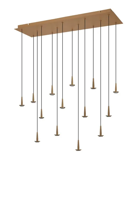 Última Versión LÁMPARA RECTANGULAR 14XLED 5W ANDROMEDA ORO SIN TULIPAS