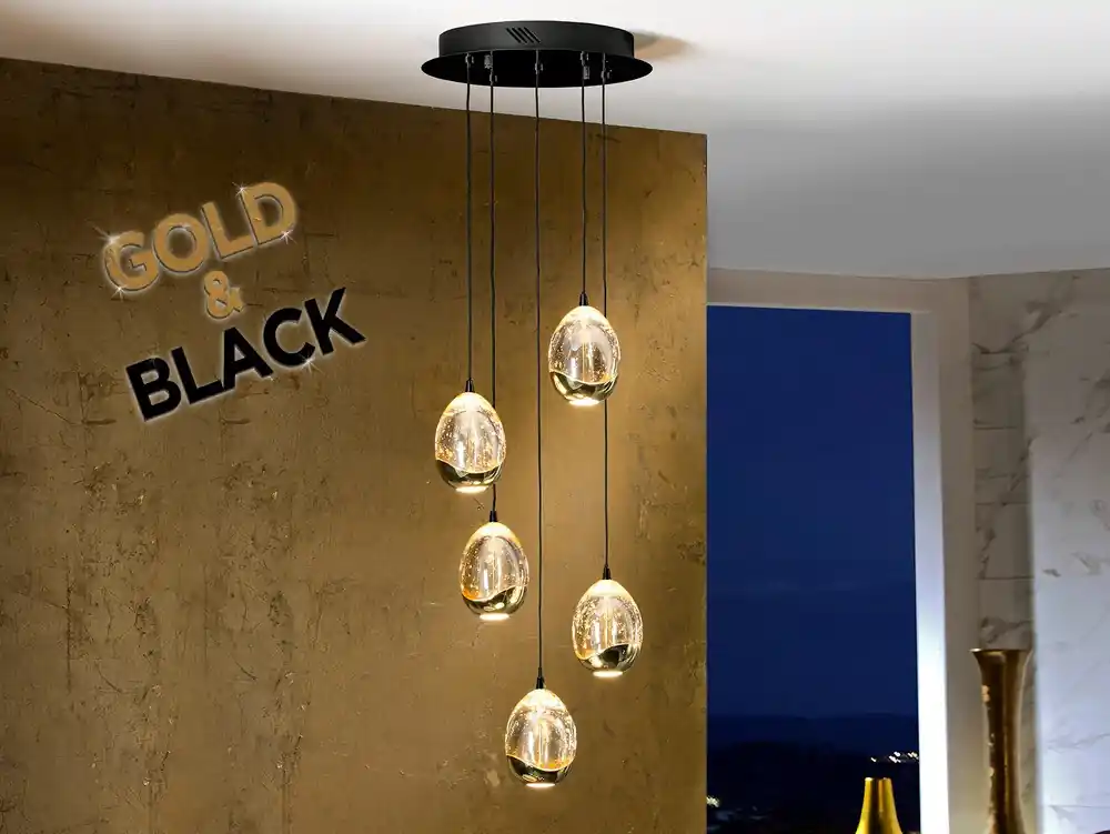 ROCIO LAMPARA 5L NEGRO-ORO 30D Precio De Oferta