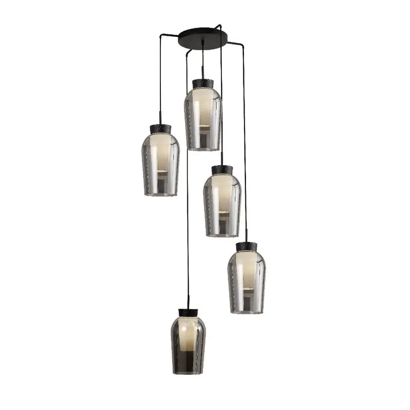 A Buen Precio COLGANTE 5 LUCES NORA NEGRO MARMOL