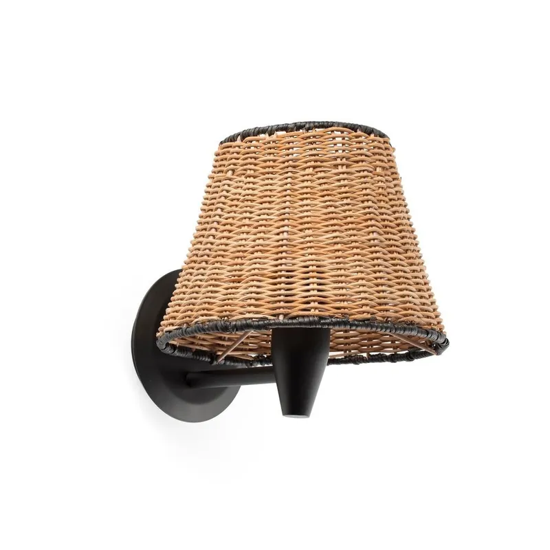 SUMBA APLIQUE NEGRO P.RATTAN  E27 Auténtico