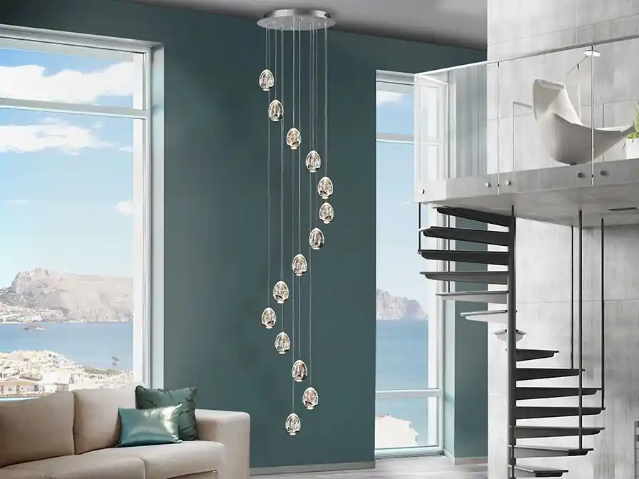 Última Oportunidad GRAN LAMPARA ROCIO 14 LED CROMO DIMABLE 5M SMART
