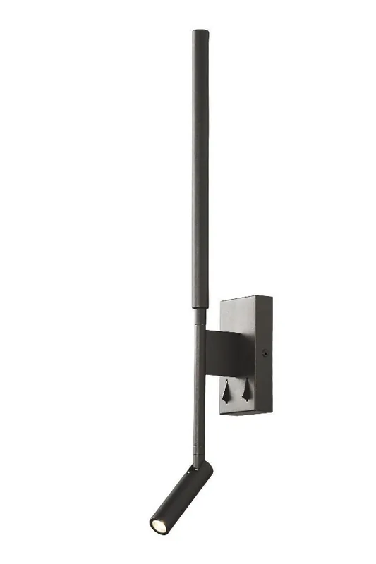 APLIQUE TORCH NEGRO MATE LECTOR LED 3W+6W 3000K Marca Reconocida
