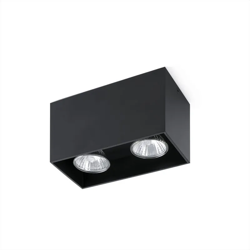 TECTO PLAFON NEGRO 2xGU10 50W Envío Internacional