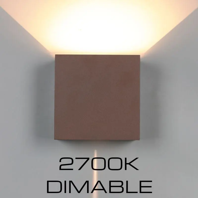 Stock Limitado APLIQUE EXTERIOR LED 2X10W DAVOS 2700K DIMABLE CORTEN