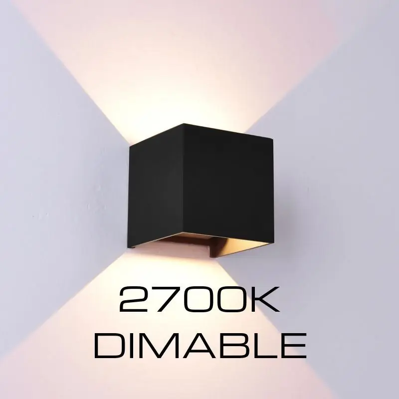 APLIQUE EXTERIOR LED 2X6W DAVOS 2700K DIMABLE NEGRO Venta Final