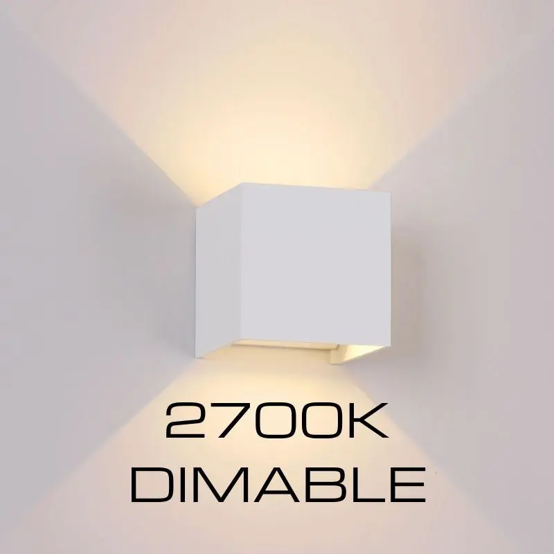 APLIQUE EXTERIOR LED 2X6W DAVOS 2700K DIMABLE BLANCO Moderno