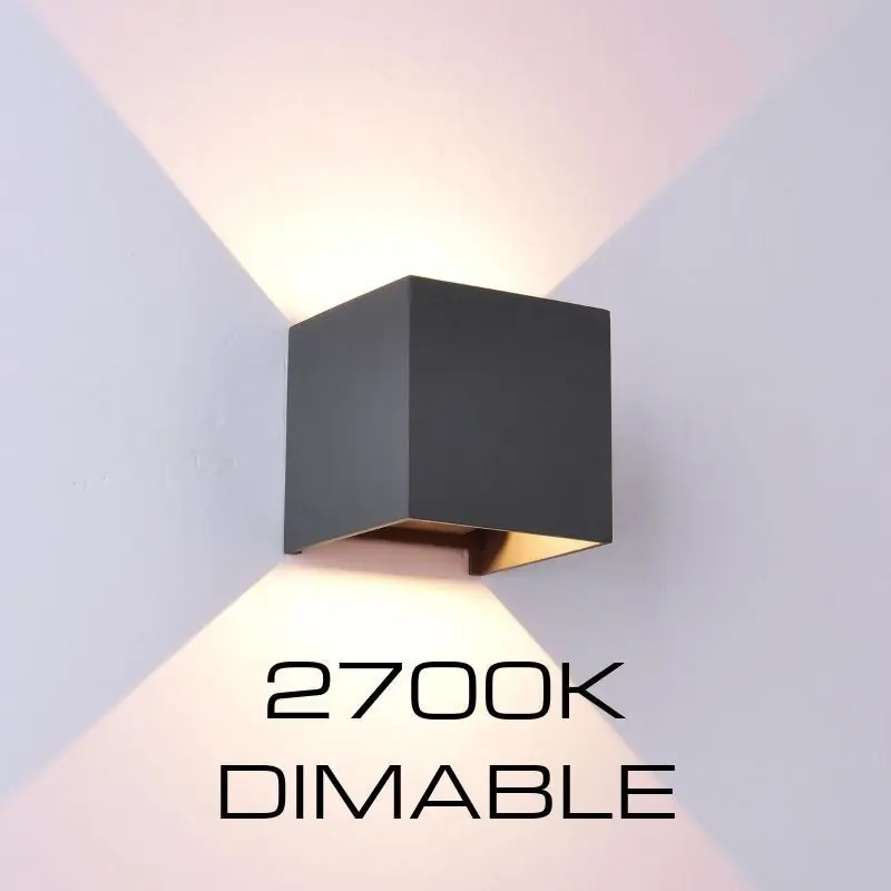 APLIQUE EXTERIOR LED 2X6W DAVOS 2700K DIMABLE GRIS OSCURO Envío Internacional
