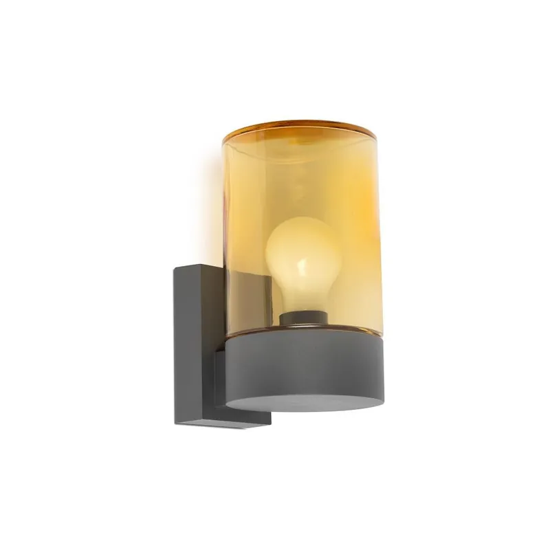 Tendencia KILA APLIQUE E27 GRIS OSCURO CRISTAL AMBAR