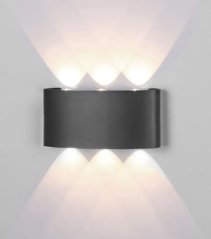 Venta Final APLIQUE EXTERIOR ARCS LED  GRIS OSCURO