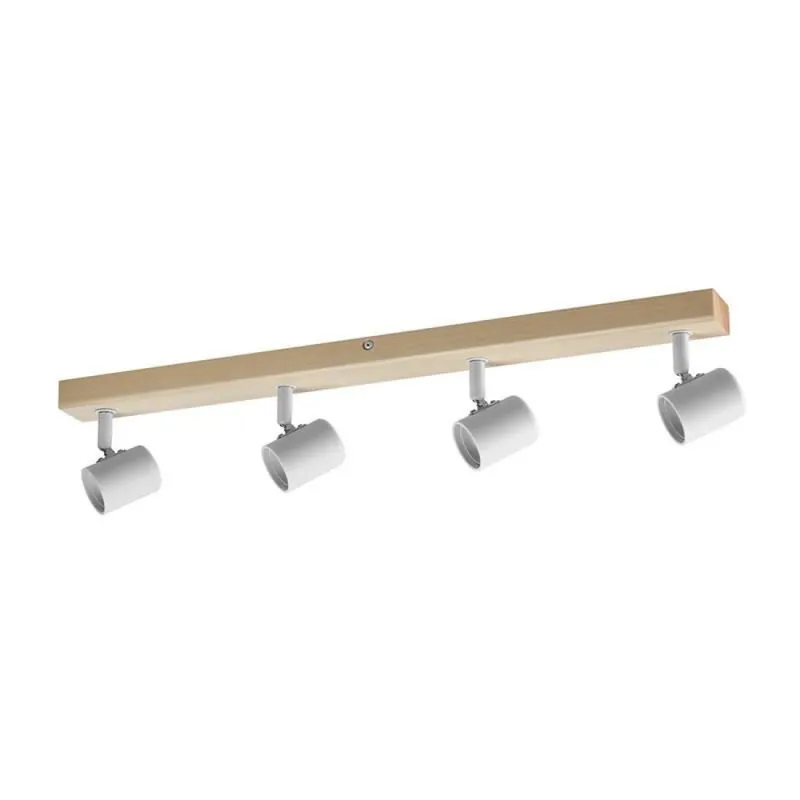 Regleta de focos Etnia 4L E27 LED madera - MDC Precio Económico