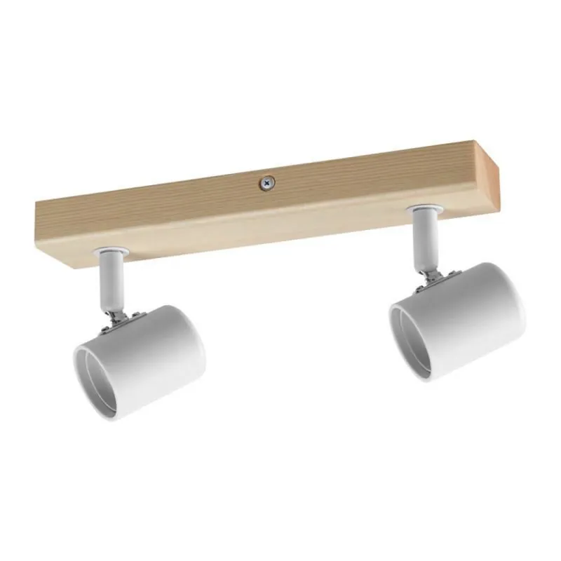 Regleta de focos Etnia 2L E27 LED madera - MDC Original