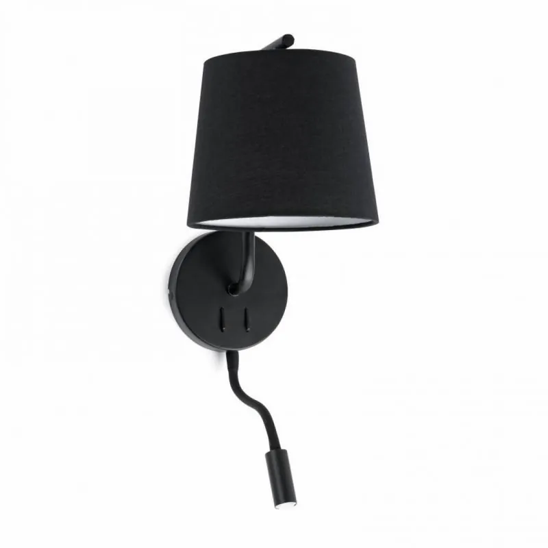 Aplique de pared Berni E27 + LED 3w negro - Faro Ordenar Ahora Mismo