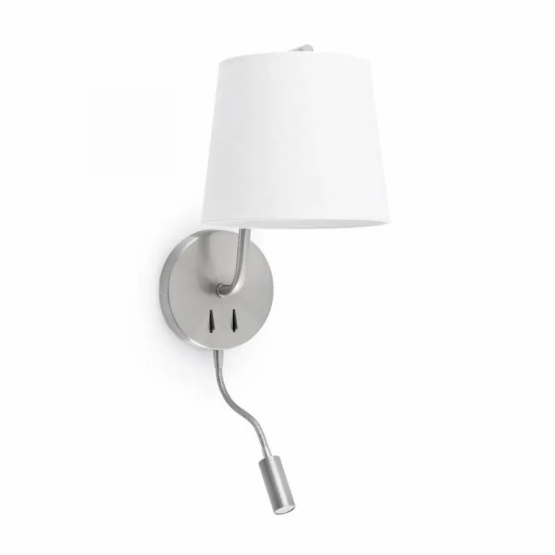 Aplique de pared Berni E27 + LED 3w níquel - Faro Máxima Calidad