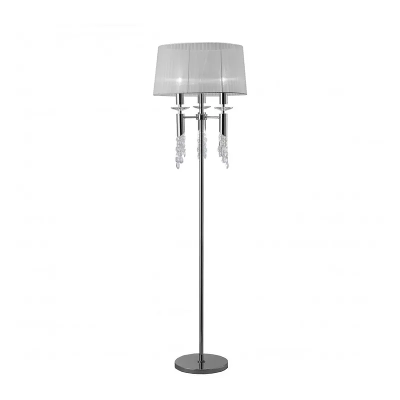 Artesanal Lámpara de pie Tiffany 3L E27 pantalla tela - Mantra