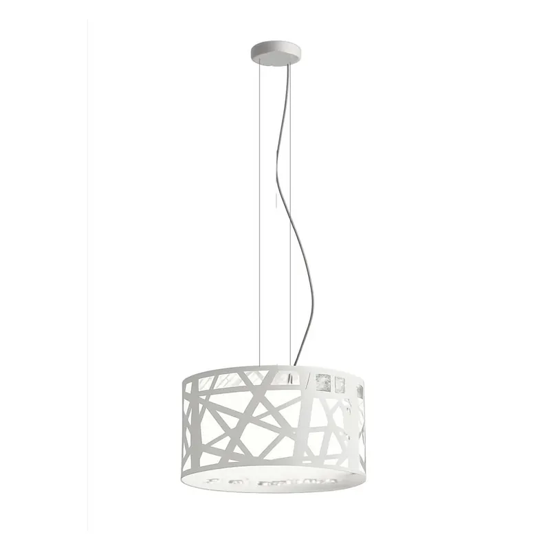 Artesanal Lámpara colgante Mercury 3L E27 metal blanco - Brilliance