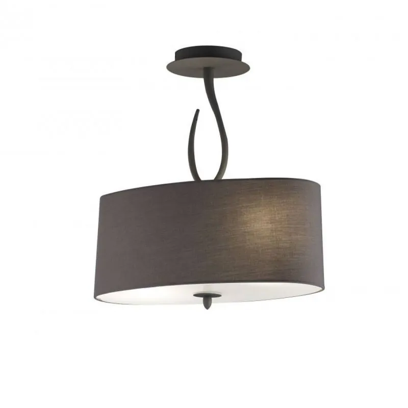 Semiplafon Lua 2L E27 pantalla tela gris - Mantra De Moda