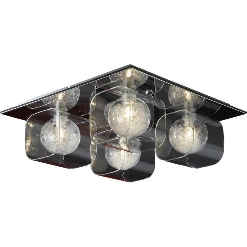 Tendencia Plafón de techo Eclipse 4L G9 LED cromo + cristal - Schuller