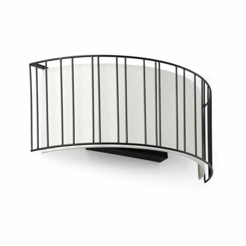 Aplique de pared Linda 2L E27 LED metal + tela - Faro Hecho A Mano