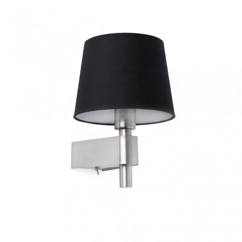 Barato Aplique de pared Room 1L E27 níquel + tela blanca - Faro