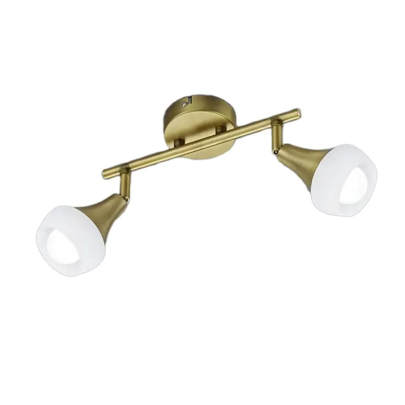 Regleta de focos Trumpet 2L E14 latón envejecido - Trio Precio De Oferta