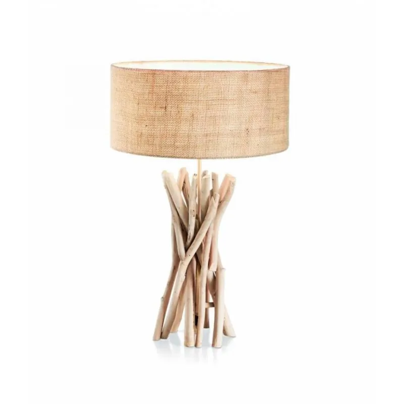 Promoción Lámpara de mesa Driftwood 1L E27 madera natural - Ideal Lux