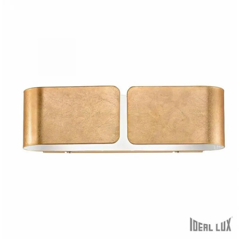 Aplique de pared Clip 2L E27 LED pan de oro - Ideal Lux A Buen Precio