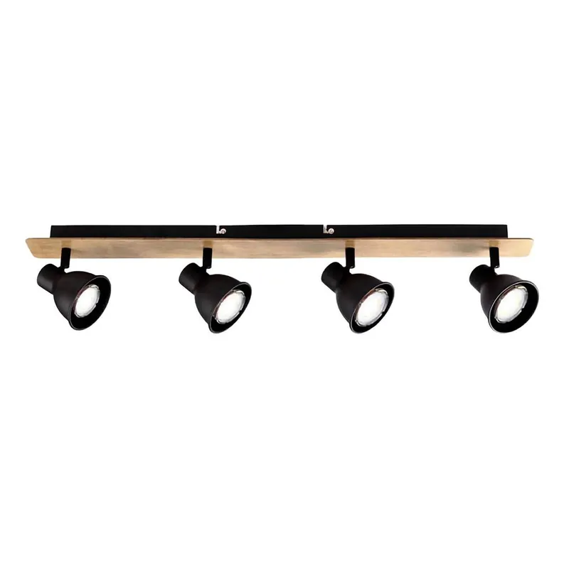 Regleta de focos Norway 4L GU10 LED madera - Jueric Pago Seguro