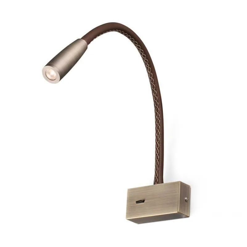 Aplique de pared Lead LED 3w 3000k piel - Faro Solo Hoy
