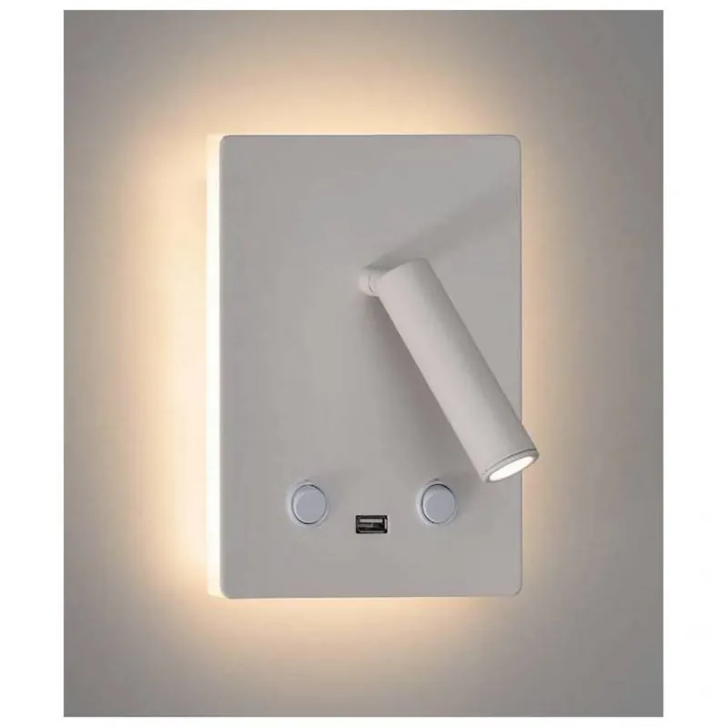 Aplique de pared Manat LED 3+12w USB 3000k - ACB Económico