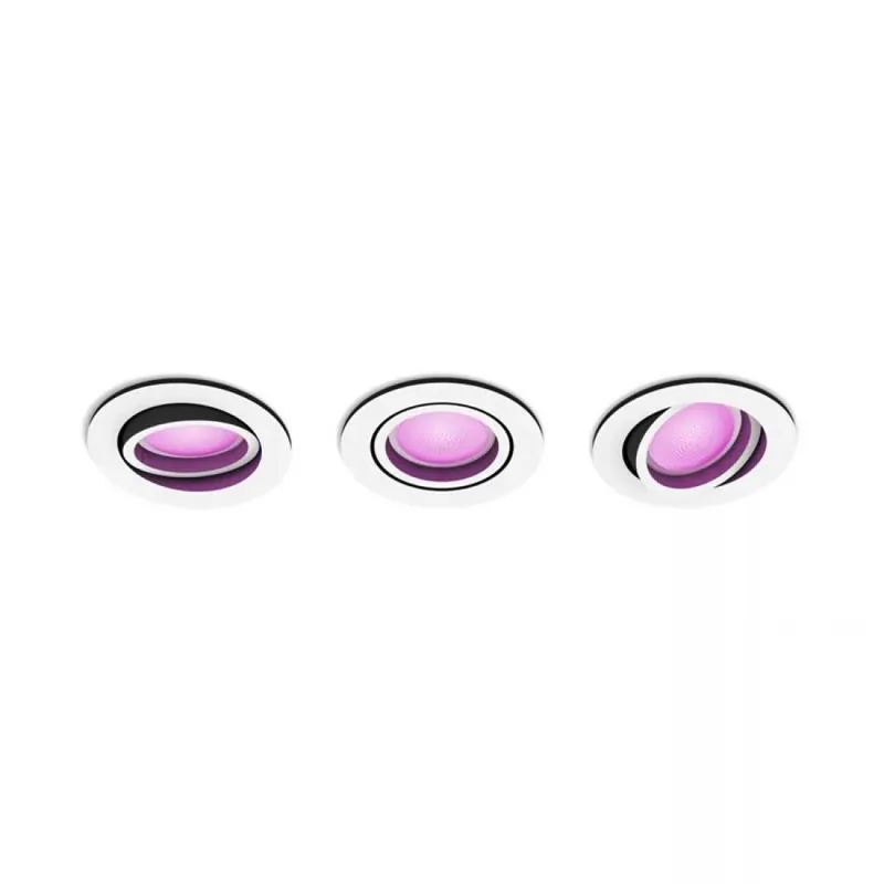 Promoción Exclusiva Pack 3 Focos empotrables Centura Hue LED Blanco y Color - Philips